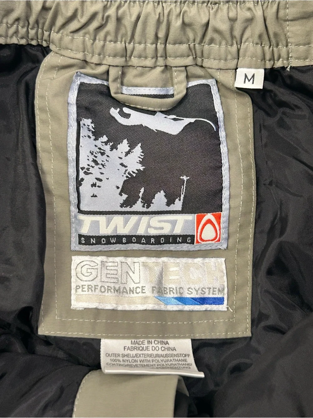 Twist Gentech Performance Fabric Snowboarding Waterproof Pants Men’s M Cargo